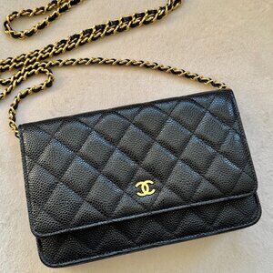 Chanel Black Wallet on Chain Caviar